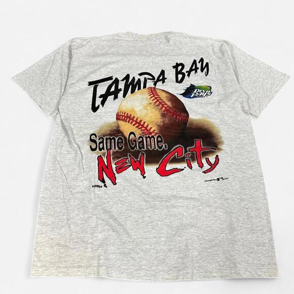 Vintage Tampa Bay Devil Rays Nutmeg Same Game New City graphic t shirt Men Xl